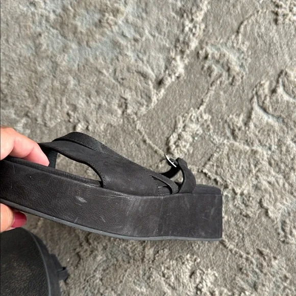 Eileen Fisher Dae Leather Wedge Sandal 8 Used - Picture 7 of 9